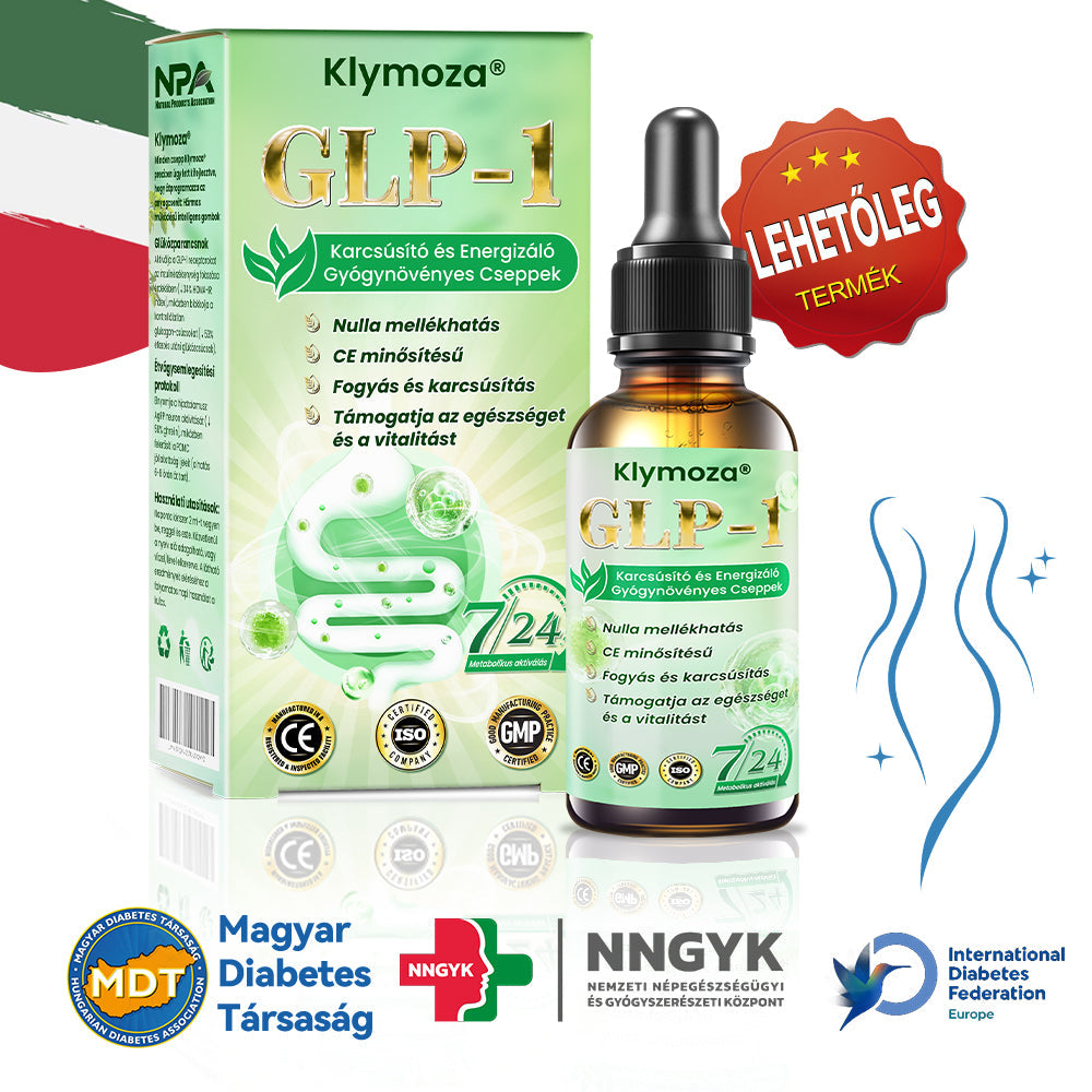 🌿A Magyar Orvosi Kamara hivatalos ajánlásával 💥 | Klymoza® GLP-1 Karcsúsító és Energizáló Gyógynövényes Cseppek