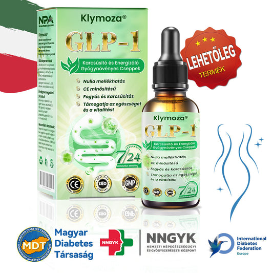 A Magyar Orvosi Kamara hivatalos ajánlásával 💥💥 | Klymoza® GLP-1 Karcsúsító és Energizáló Gyógynövényes Cseppek