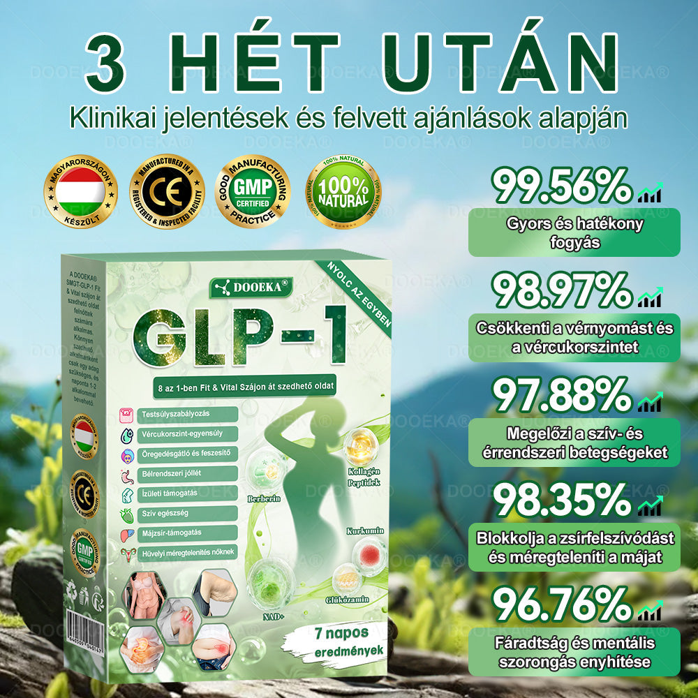 🎁 DOOEKA® GLP-1 8 az 1-ben Fit & Vital Szájon át szedhető oldat – 👨‍⚕️ Napi egyszer, 7 nap alatt látható változás / Elhízás, szív- és érrendszeri egészség, cukorbetegség, alvási apnoe, bélrendszer egészsége, ízületi problémák és még sok más esetén🎁