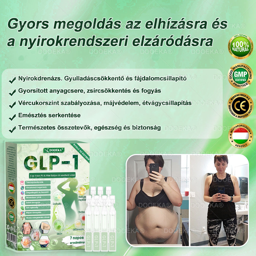 🎁 DOOEKA® GLP-1 8 az 1-ben Fit & Vital Szájon át szedhető oldat – 👨‍⚕️ Napi egyszer, 7 nap alatt látható változás / Elhízás, szív- és érrendszeri egészség, cukorbetegség, alvási apnoe, bélrendszer egészsége, ízületi problémák és még sok más esetén🎁